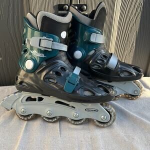 Variflex Astro Inline Skates Youth Size 3 Vtg 90s Black Green Good Cond 64mm